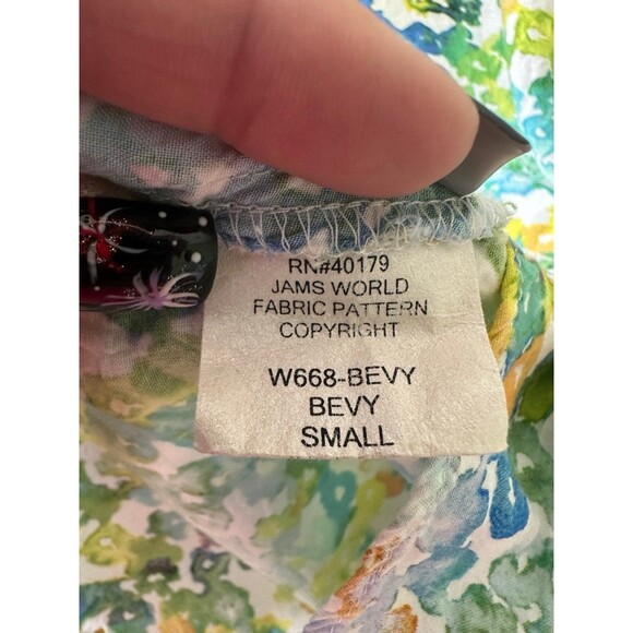 Jams World Women's Hawaii Exclusive All Over Watercolor Flutter Sleeve Blouse S - Picture 6 of 7